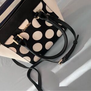 Calvin Klein Black and White Polka Dot Women's Bag